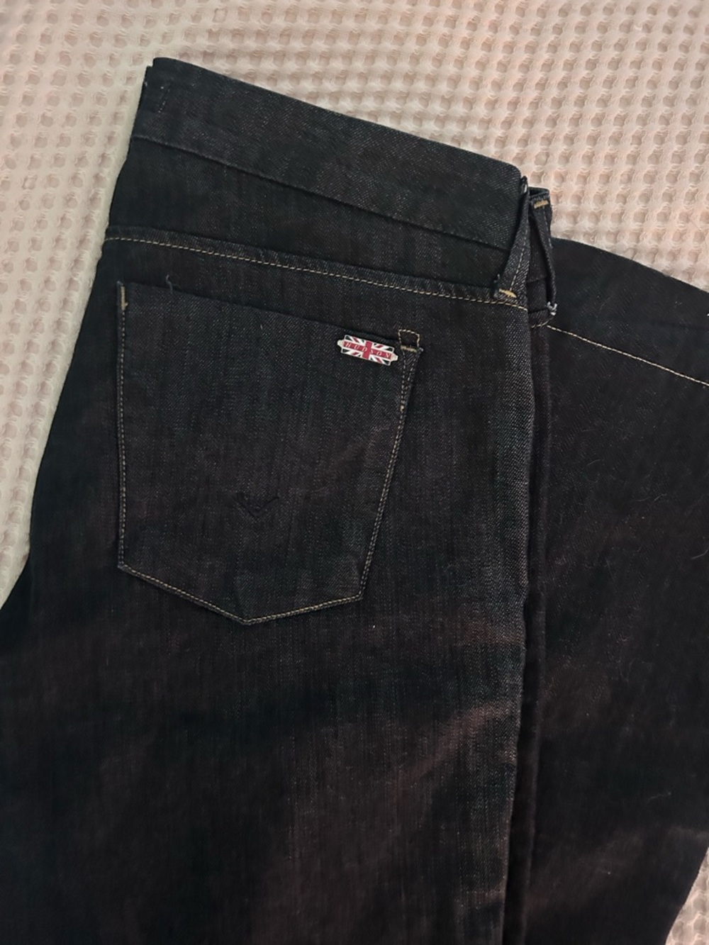 Vintage Hudson Jeans Women's Flare Wide Leg in Dark Indigo Black